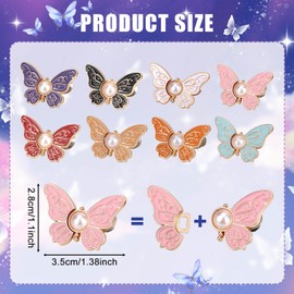 Tinoaly 8pcs Stylish Pant Butterfly Waist Tightener for Women, Detachable Metal Buttons for Jeans Instant Loose Pins No Sew & No Tools Adjustable Waist Clips