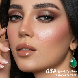 HHLTOH HHLTOH Summer Ultra-Hydrating Lip Butter Balm, Natural Vegan Lip Balm for Instant Moisture, Shine & Hydration,Sheer-Tinted,Soothes & Softens Dry Lips,Blsamo labial hidratante #3 lced Coffee 0.5 Fl Oz