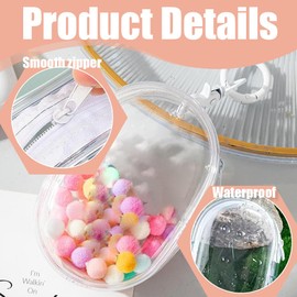 Transparent Doll Bag Protective Case with Small Soft Ball, 17 cm Doll Large Doll Bag Protective Cover (White)