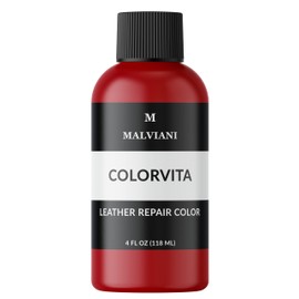 MALVIANI Leather Repair Color Restorer - Dark Red - Repair Furniture, Couch, Car Seat & Sofa - 4 oz.