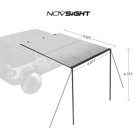 NOVSIGHT Gray UV Shelter Sun Shade Camping Car Side Roof Top Rain Tent Awning Portable