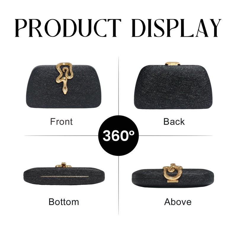 HuiYStar Women Sparkle Clutch Evening Handbags with Snake Clasp for