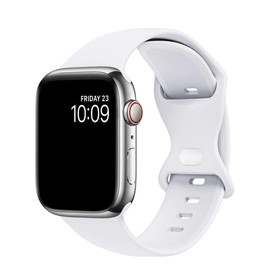 Generic Sport Band Compatible with Smart Watch Bands 42mm 44mm 45mm 49mm,Soft Silicone Waterproof Replacement Strap for iWatch Bands Series 9 8 7 6 5 4 3 2 1 SE durable (White)