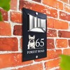 Custom Signs Solar Illuminated Modern Anthracite House Number Sign 24cm