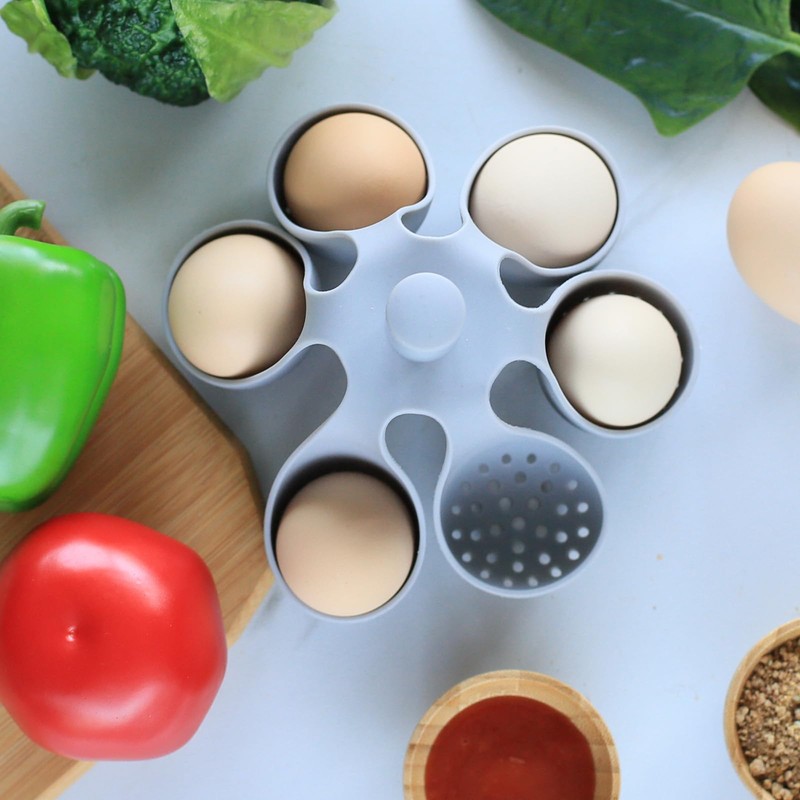 Dacthuw Silicone Egg Boiler Rack for Hard Soft Boiled Eggs,