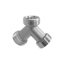 Joywayus Joywayus Brass Nickel Plating 3/4" GHT Male Y Shaped Connector for Steam Dryer and Washing Machine Hoses