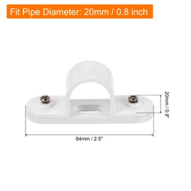 sourcing map PVC Conduit Saddle Pipe Clip 20mm Securing for Conduit Hose with Base Pack of 5