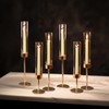 NUPTIO Hurricane Candle Holder for Candlestick: 6 Pcs Gold Taper
