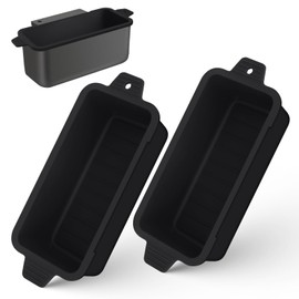 Oliggive 2 PCS Silicone Grease Cup Liners for Blackstone 36 28 22 17 Inch Griddle,Reusable Grease Catcher Cup Liner Grill Grease Tray,Durable Drip Pans Blackstone Griddle Accessories,Black