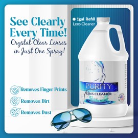 Purity Eye Glasses Lens Cleaner - Refill Eyeglass Lens Cleaning Bottle - Safe for All Lenses (AR Coated Included), Eyeglasses and Screens - Made in USA - Clear, 1gal