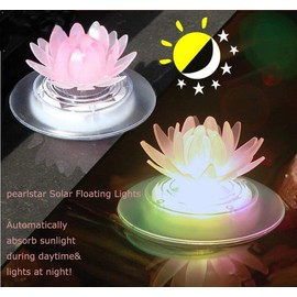 4 Pack Solar Lotus Pond Lights, Floating Color Changing Lotus Flower Pool Lights Led Waterproof Outdoor Swimming Pool Pond Submersible Lights
