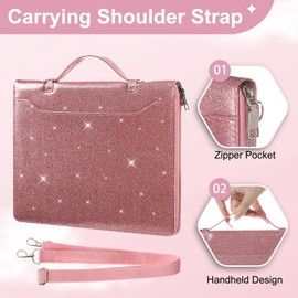 E NET-CASE Glittering PU Leather Case for Remarkable Paper Pro Tablet 11.8" (2024 Released), Business Handheld Design Cover for Remarkable Pro Digital Paper with Pen Holder (Starry Night Pink)