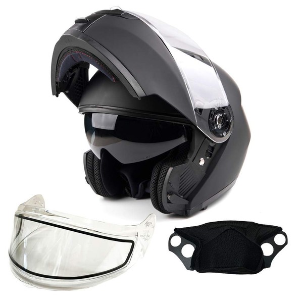 Typhoon TH158 Adult Dual Visor Modular Snowmobile Helmet DOT Full