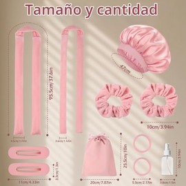 Rizador Pelo de Satén Sin Calor para Usar Durante la Noche Juego de 11 Pcs