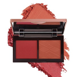 Matte Blush Powder Palette-2Colors Cruelty-Free Buildable Facial Cheek Blusher Pressed Powder Light Luxury Blush Contour Palette for Face,Longlasting Makeup Palette,Valentine's Day Gift for Women-04