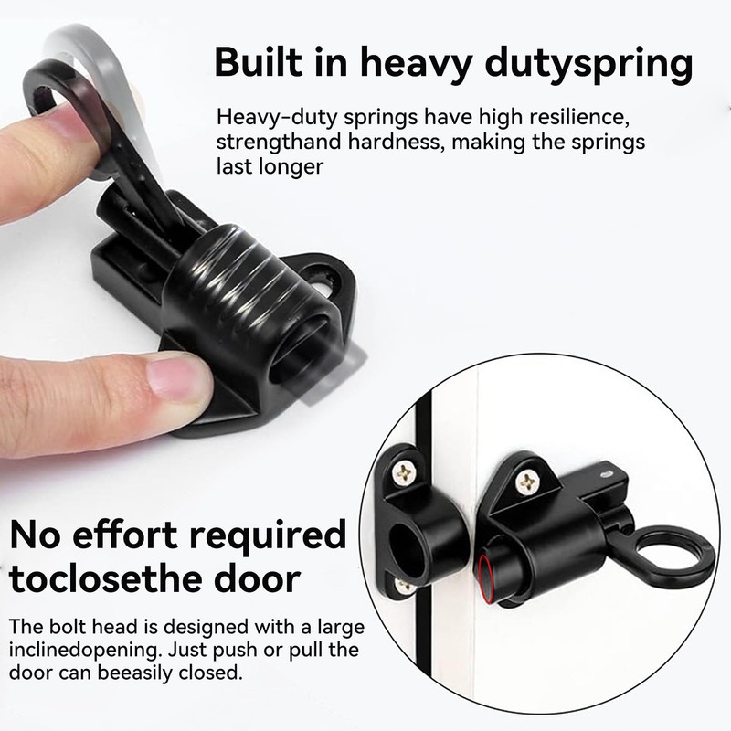 Pack of 2 Automatic Locking Door Latches, Aluminium Alloy Door