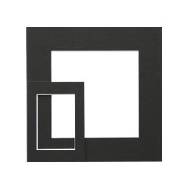 Black, mount in cardboard with cut-out price per item.