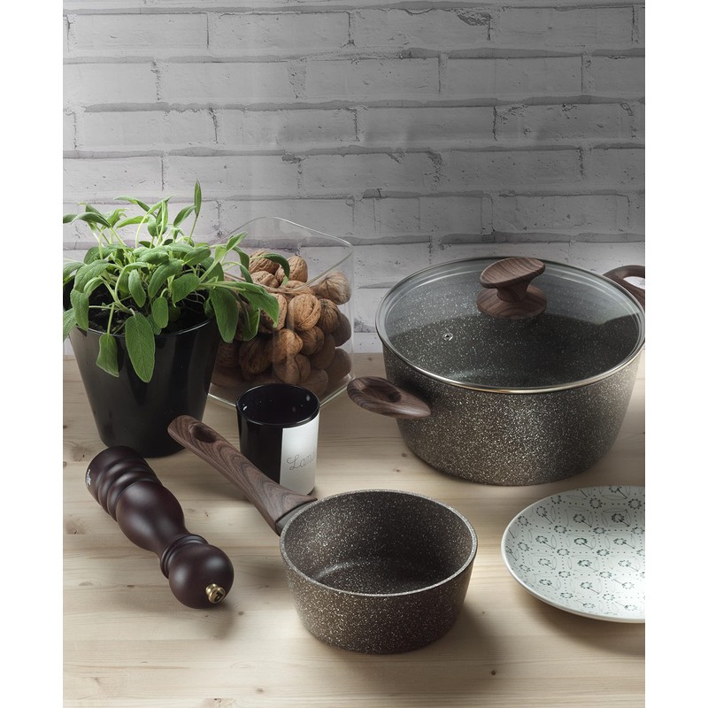 Pinti Natura Series Aluminium Saucepan Diameter 20 cm Non-Stick Coating