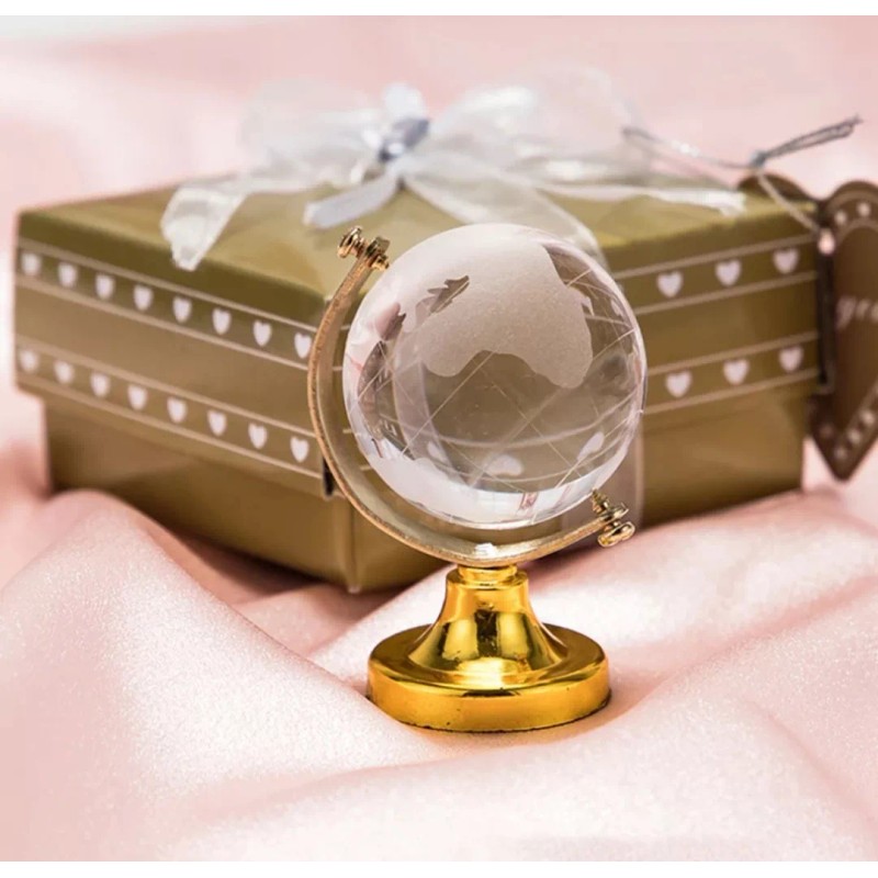 Idecor Esfera Mundo Globo Terraqueo Cristal 4 Cm Decoracion