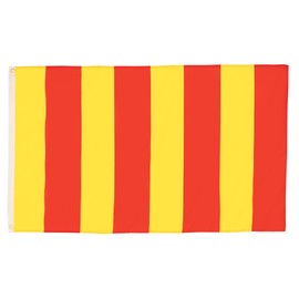 AZ FLAG - Red and Yellow Referee Flag - 150 x 90 cm - Motorsport Racing Line Red and Yellow Flag 100% Polyester with Brass Eyelets - 110 g
