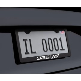 Gearhead Frames 325i Racing License Plate Frame Black Metal with Screws and Caps