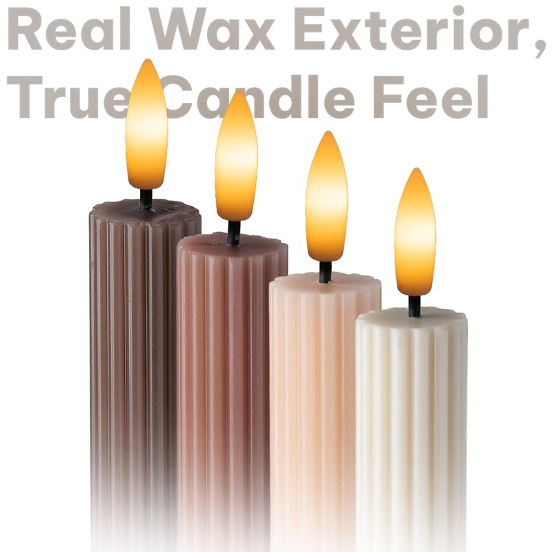 WYZworks Coordinated Chocolatey Mocha Brown 4 Pack, 10" Real Wax