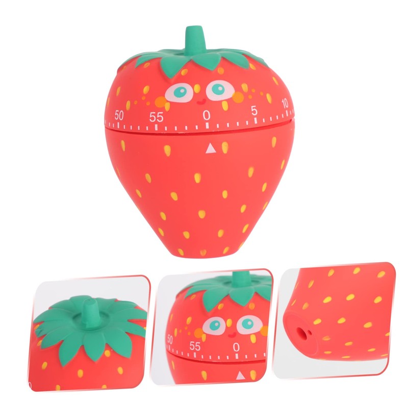 Mobestech Manual Strawberry Kitchen Timer Cute Mechanical Countdown Timer for