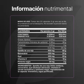 Resveratrol B Life 200 Cápsulas | Potente Antioxidante de 1000 mg con Uva Roja, Açaí, Vitamina C y Pimienta Negra | Fórmula Natural y Absorción Mejorada