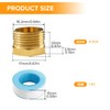 Lyeteung 4 PCS G3/8 Brass Hexagonal External Thread Cap, Brass