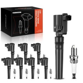 A-Premium Set of 8 Ignition Coil Pack and Iridium Spark Plugs Compatible with Ford Thunderbird 2002-2005 Lincoln LS 2000-2005 Jaguar S-Type 2000-2003