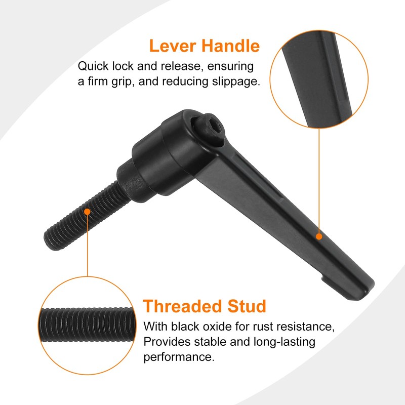 sourcing map 4Pcs M6 x 25mm Adjustable Knobs Handle Male