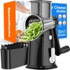 Rotary Cheese Grater Hand Crank with 5 Interchangeable Blades, Vegetable