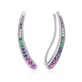 WINNICACA S925 Sterling Silver Ear Climbers Earrings for Women Ear Climber Cuffs Crawler Earrings For Women Crawler Earrings