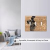 African Woman 3 Gang Triple Wall Plate Zebra Elephants Decorative