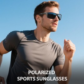 SIPHEW Polarized Sports Sunglasses for Men Women Running Cycling Sunglasses Wrap Around Lightweight Sun Glasses UV400 Protection
