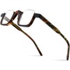 HEPIDEM Matte Multicolor Acetate Glasses Frame Women,Semi Rimless Round Optical