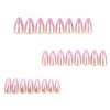 Chrome Press on Nails Medium Almond Fake Nails Pink Ombre