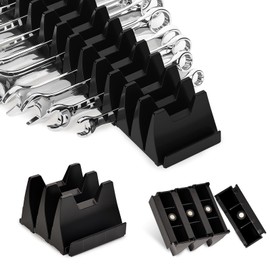 Monliful 12 PCS Magnetic Modular Wrench Organizer Wrench Holder - Wrenchs Tool Organizers for Tool Drawer Storage, Wrenchs Rack with Metric SAE Labels, Tool Storage Set Holder Festival for Mechanics