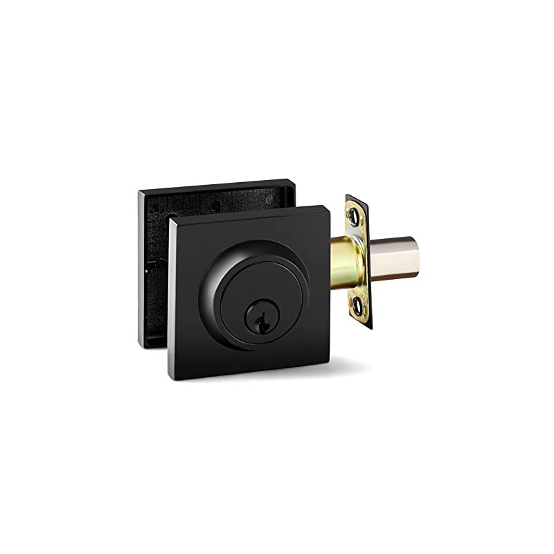 Deadbolt Double Cylinder Square Matte Black