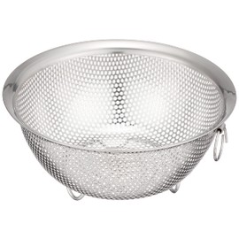 Pearl Metal Corporation Punch Bowl Type Colander 5.1 inches (13 cm) with Feet, Stainless Steel At Aqua HB-4108 Silver
