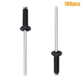 Yoohey 1/8 x 1/2 Inch Pop Rivets Kit Aluminum Rivets Kit,100Pcs Black Blind Rivets Metal Rivets for DIY Home Uses