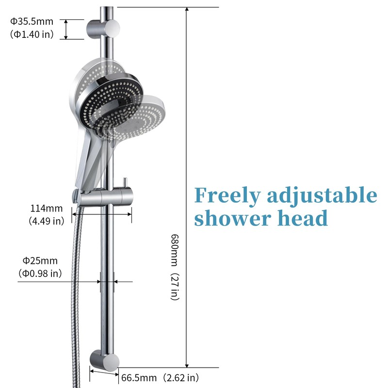 OFFO Shower Slide Bar Combo, Adjustable 27 in Slide Bar