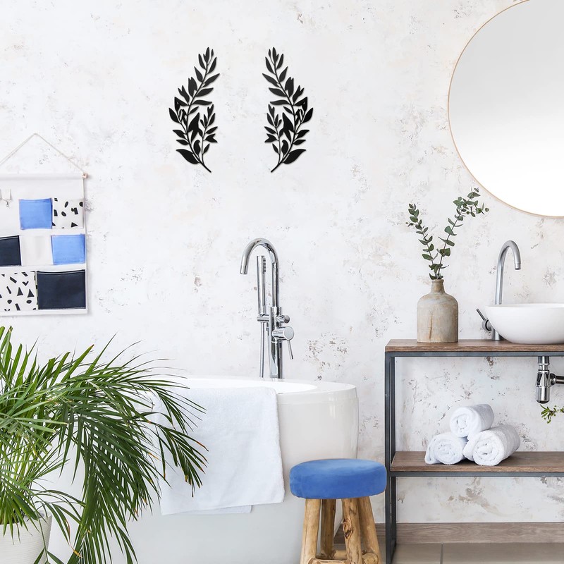 2 Pieces Metal Tree Leaf Wall Decor Vine Olive Branch