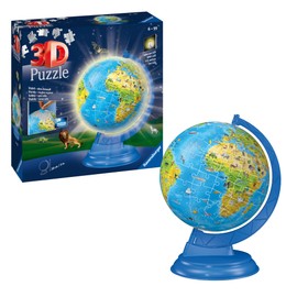Ravensburger 3D Puzzle 11274 Children's Globe with Light in German, 180 Pieces, Illuminated Globe for Children from 6 Years