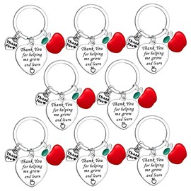 BESPMOSP 8PCs Teacher Gifts Teacher Appreciation Gifts Teacher Keyring Teacher Retirement Gifts Teacher Birthday Gifts Teacher Keyrings Thank You Gifts for Teacher Present Jewellry from Students