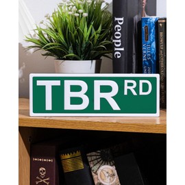Library Street Sign, Bookshelf Library Sign, Book Nook decor, 3D Bookshelf Accessories, Book Lovers Gifts, Library Decor, Reading Nook, Gifts for Book Lovers Women or Men (TBR RD - 2" x 6")