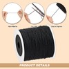 Black Nylon Cord for Bracelet Making, 0.8mm x 200m No-Elastic