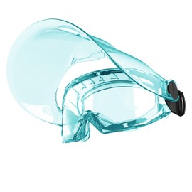 Eagle Eyes Anti-Fog Scratch-Resistant Safety Goggles with Flip-Up Face Shield - 99.9% UV Rays Protection - Universal Fit Lightweight Eyewear (Green)