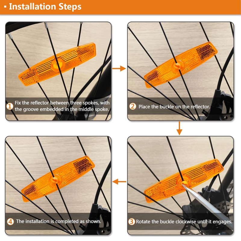 MFC PRO Bicycle Wheel Reflector Amber Pack of 2 (Amber,