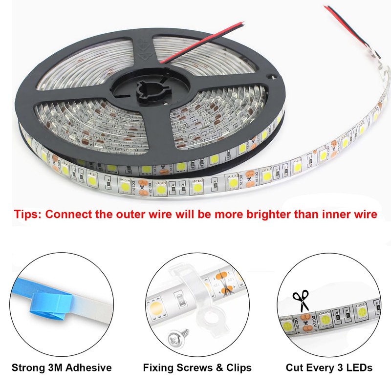 QVEVDACAR RV Awning Strip Lights, 12V 16.4FT RV Underglow Led